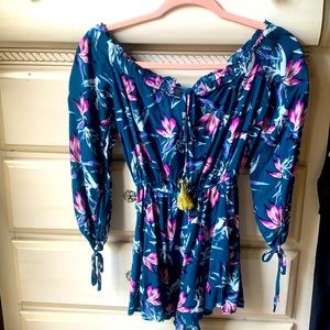 Floral off the shoulder Romper